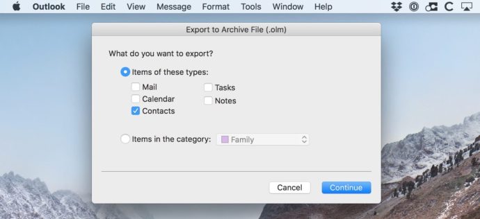 export outlook for mac contact groups