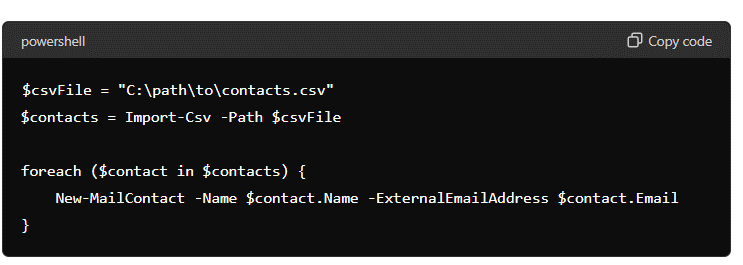 import contact using cmd
