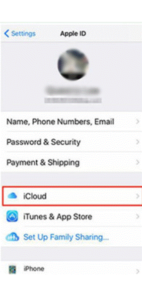 click on icloud