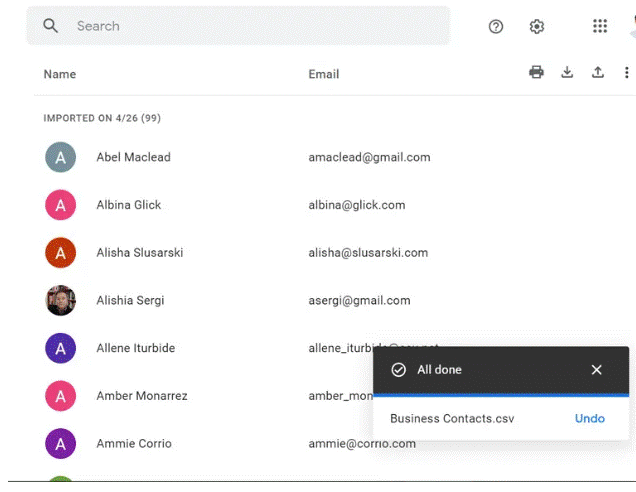 access your Outlook contacts in Gmail