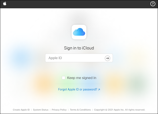 Sign in to your account using iCloud