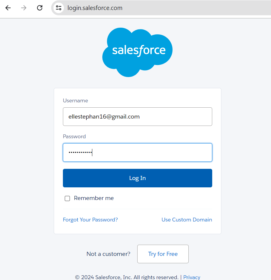 start salesforce account