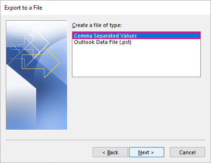 select the csv file