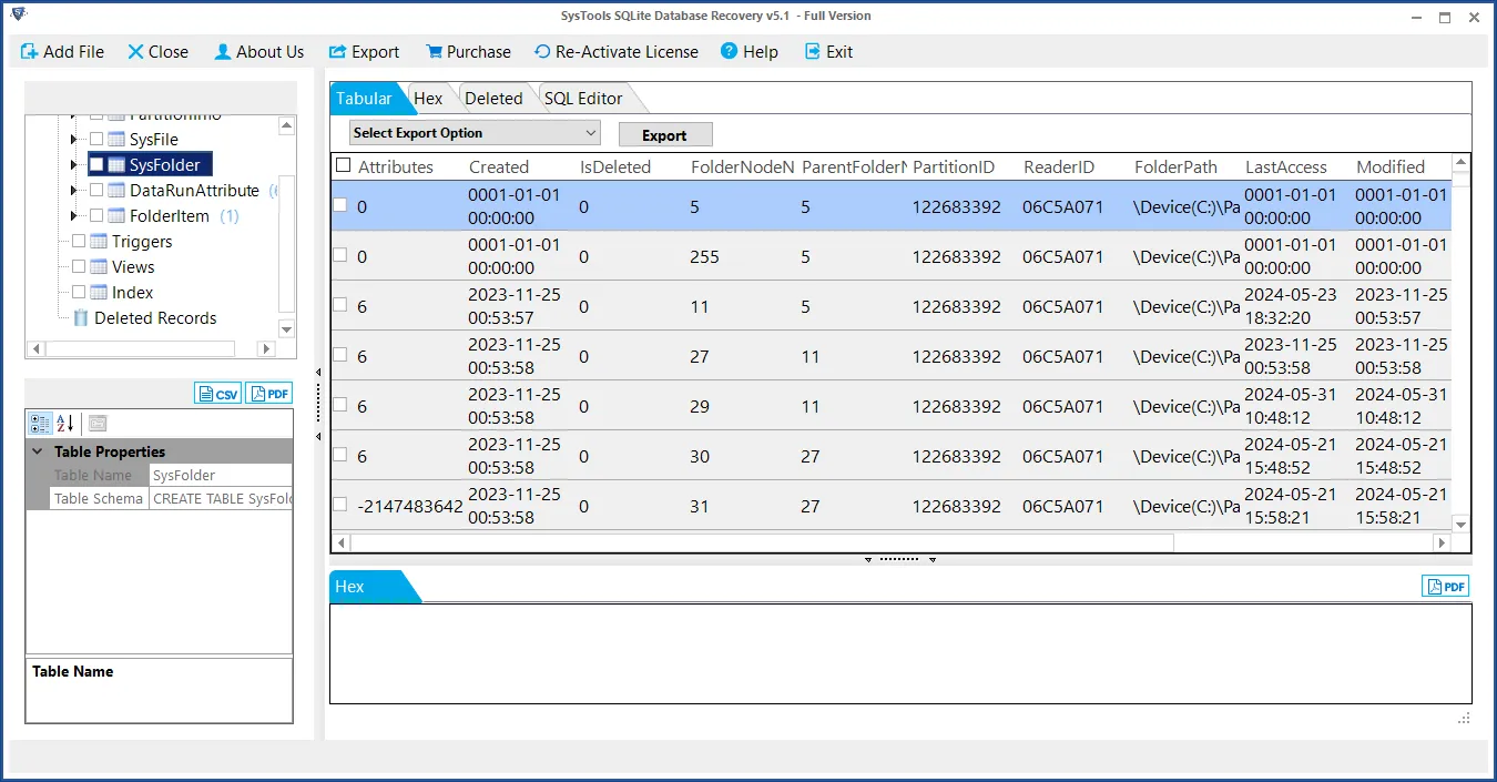 preview and fix corrupt sqlite database