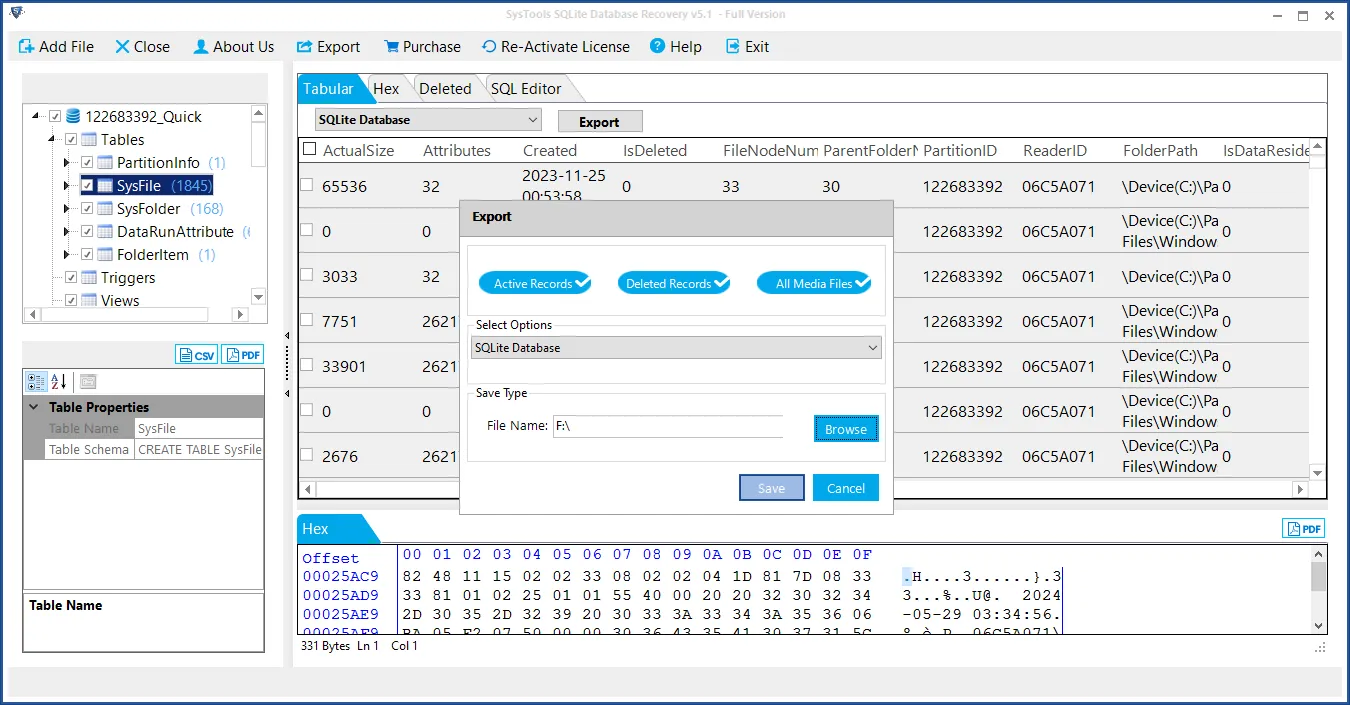 repair sqlite3 database