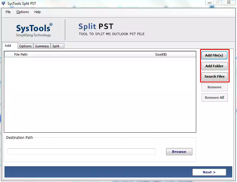 Download PST Splitter Tool